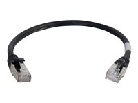 C2G Cat6a Booted Shielded (STP) Network Patch Cable - Cable de interconexión - RJ-45 (M) a RJ-45 (M) - 10 m - STP - CAT 6a - moldeado, sin enganches, trenzado - negro 89932