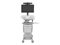 Ergotron StyleView - Carrito (solo carga) - arquitectura abierta - para pantalla LCD / equipo PC - médico - plástico, aluminio, acero plateado de zinc - gris, blanco, aluminio pulido - tamaño de pantalla: hasta 24 pulgadas - salida: CA 230 V - 66 Ah - Ácido de plomo - Conforme a la TAA SV44-53T1-2