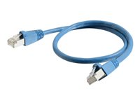 C2G Cat6a Booted Shielded (STP) Network Patch Cable - Cable de interconexión - RJ-45 (M) a RJ-45 (M) - 1.5 m - STP - CAT 6a - moldeado, sin enganches, trenzado - azul 89909