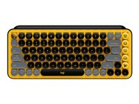 Logitech POP Keys - Teclado - inalámbrico - Bluetooth LE, Bluetooth 5.1 - QWERTY - Pan Nordic - interruptor: Brown Tactile - amarillo 920-010731