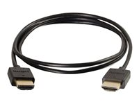 C2G 0.3m Ultra Flexible High Speed HDMI Cable with Low Profile Connectors - HDMI cable with Ethernet - HDMI macho a HDMI macho - 30 cm - negro - compatibilidad con 4K 82361