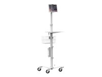 Compulocks Rolling VESA Medical Floor Stand With Universal Tablet Holder White - Carrito para PC Tablet - metal - blanco - tamaño de pantalla: 7"-13" - interfaz de montaje: 100 x 100 mm UCLGMCRSTDW