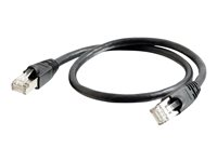 C2G Cat6a Booted Shielded (STP) Network Patch Cable - Cable de interconexión - RJ-45 (M) a RJ-45 (M) - 1 m - STP - CAT 6a - moldeado, sin enganches, trenzado - negro 89915