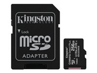 Kingston Canvas Select Plus - Tarjeta de memoria flash (adaptador microSDXC a SD Incluido) - 256 GB - A1 / Video Class V30 / UHS Class 3 / Class10 - microSDXC UHS-I SDCS2/256GB