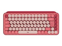 Logitech POP Keys - Teclado - inalámbrico - Bluetooth LE, Bluetooth 5.1 - QWERTY - Internacional de EE. UU. - interruptor: Brown Tactile - rosa 920-010737