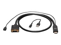 C2G 6ft (1.8m) HDMI to VGA Active Video Adapter Cable - 1080p - Adaptador de vídeo - HDMI, Micro-USB tipo B (solo alimentación) a HD-15 (VGA) macho - 1.8 m - negro - activo, 1080p hasta 60Hz C2G41472