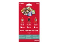 Canon Variety Pack VP-101 - 100 x 150 mm 15 hoja(s) kit de papel fotográfico - para PIXMA MG2550, MG3550, MG3650, MG5750, MG5751, MG6450, MG6850, MG7150, MG7750, MG7751 0775B078