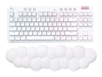 Logitech G G715 - Teclado - sin teclado numérico - retroiluminación - Bluetooth, LIGHTSPEED - QWERTY - Internacional de EE. UU. - interruptor: Tactile - blanco 920-010465