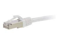 C2G Cat6a Booted Shielded (STP) Network Patch Cable - Cable de interconexión - RJ-45 (M) a RJ-45 (M) - 7 m - STP - CAT 6a - moldeado, sin enganches, trenzado - blanco 89940