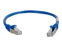 C2G Cat6a Booted Shielded (STP) Network Patch Cable - Cable de interconexión - RJ-45 (M) a RJ-45 (M) - 10 m - STP - CAT 6a - moldeado, sin enganches, trenzado - azul 89927