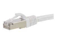 C2G Cat6a Booted Shielded (STP) Network Patch Cable - Cable de interconexión - RJ-45 (M) a RJ-45 (M) - 1 m - STP - CAT 6a - moldeado, sin enganches, trenzado - blanco 89935