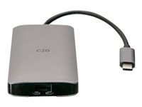 C2G USB-C® Mini Dock with HDMI, 2x USB-A, Ethernet, SD Card Reader, and USB-C Power Delivery up to 100W - 4K 30Hz - Estación de conexión - USB-C / Thunderbolt 3 - HDMI - GigE C2G54458