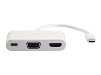 C2G USB-C to HDMI and VGA Adapter Converter with Power Delivery - Estación de conexión - USB-C / Thunderbolt 3 - VGA, HDMI 82103