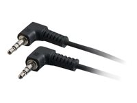 C2G Value Series - Cable de audio - miniconector estéreo macho a miniconector estéreo macho - 3 m - blindado - negro - conector de 90°, conector en ángulo derecho 80129