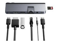 HyperDrive DUO Pro - Estación de conexión - USB-C x 2 - HDMI, USB4 - GigE - para Apple MacBook Air; MacBook Pro HD575-GRY-GL