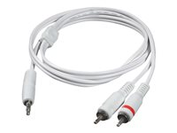 C2G - Cable de audio - miniconector estéreo macho a RCA macho - 2 m - blindado - blanco 80126