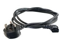 C2G 10m 18 AWG UK 90° Power Cord (IEC320C13R to BS 1363) - Cable de alimentación - IEC 60320 C13 a BS 1363 (M) angular - 10 m - negro C2G82037