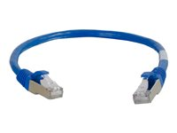 C2G Cat6a Booted Shielded (STP) Network Patch Cable - Cable de interconexión - RJ-45 (M) a RJ-45 (M) - 30 m - STP - CAT 6a - moldeado, sin enganches, trenzado - azul 89930