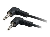 C2G Value Series - Cable de audio - miniconector estéreo macho a miniconector estéreo macho - 50 cm - blindado - negro - conector de 90°, conector en ángulo derecho 80122