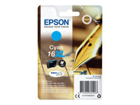 Epson 16XL - 6.5 ml - XL - cián - original - blíster - cartucho de tinta - para WorkForce WF-2010, 2510, 2520, 2530, 2540, 2630, 2650, 2660, 2750, 2760 C13T16324012