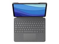 Logitech Combo Touch - Caja de teclado y folio - con panel táctil - luz trasera - Apple Smart connector - QWERTY - Reino Unido - gris Oxford - para Apple iPad Pro de 12,9" (5ª generación) 920-010214