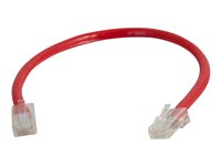 C2G Cat5e Non-Booted Unshielded (UTP) Network Patch Cable - Cable de interconexión - RJ-45 (M) a RJ-45 (M) - 50 cm - UTP - CAT 5e - trenzado, uniboot - rojo 83080