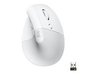 Logitech Lift Vertical Ergonomic Mouse - Ratón vertical - ergonómico - óptico - 6 botones - inalámbrico - Bluetooth, 2.4 GHz - receptor de USB Logitech Logi Bolt - blanco hueso 910-006475