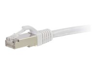 C2G Cat5e Booted Shielded (STP) Network Patch Cable - Cable de interconexión - RJ-45 (M) a RJ-45 (M) - 50 m - STP - CAT 5e - moldeado - blanco 83890