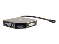 C2G Mini DisplayPort to HDMI, VGA, or DVI Adapter Converter - Vídeo conversor - DVI, HDMI, VGA - DVI, HDMI, VGA - negro 80929