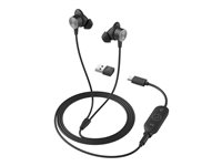 Logitech Zone Wired Earbuds - Auricular - en oreja - cableado - conector de 3,5 mm - aislamiento de ruido - grafito - optimizado para UC 981-001013