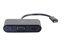 C2G USB-C to HDMI and VGA Adapter Converter with Power Delivery - Estación de conexión - USB-C / Thunderbolt 3 - VGA, HDMI 82102