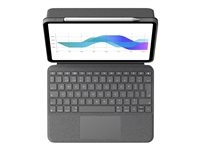 Logitech Folio Touch - Caja de teclado y folio - con panel táctil - retroiluminación - Apple Smart connector - QWERTY - Reino Unido - gris Oxford - para Apple 10.9-inch iPad Air (4ª generación) 920-009968