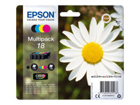 Epson 18 Multipack - Paquete de 4 - 15.1 ml - negro, amarillo, cián, magenta - original - cartucho de tinta - para Expression Home XP-212, 215, 225, 312, 315, 322, 325, 412, 415, 422, 425 C13T18064012