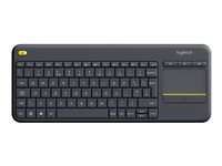 Logitech Wireless Touch Keyboard K400 Plus - Teclado - con panel táctil - inalámbrico - 2.4 GHz - AZERTY - belga - negro 920-007131