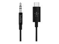 Belkin RockStar - Cable de audio - USB-C macho a miniconector estéreo macho - 91.4 cm - blanco F7U079BT03-BLK