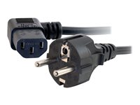 C2G Universal Power Cord - Cable de alimentación - CEE 7/7 (M) a IEC 60320 C13 - 5 m - conector de 90°, moldeado - negro - Europa 88536