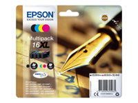 Epson 16XL Multipack - Paquete de 4 - XL - negro, amarillo, cián, magenta - original - blíster - cartucho de tinta - para WorkForce WF-2010, 2510, 2520, 2530, 2540, 2630, 2650, 2660, 2750, 2760 C13T16364012