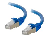 C2G Cat6a Booted Shielded (STP) Network Patch Cable - Cable de interconexión - RJ-45 (M) a RJ-45 (M) - 1 m - STP - CAT 6a - moldeado, sin enganches, trenzado - azul 89908