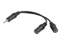 C2G Value Series Y-Cable - Adaptador de audio - miniconector estéreo macho a miniconector estéreo hembra - 15 cm - blindado - negro 80137