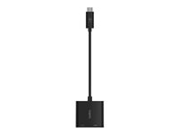 Belkin USB-C to HDMI + Charge Adapter - Adaptador de vídeo - USB-C macho a HDMI, USB-C (solo alimentación) hembra - negro - compatibilidad con 4K, USB Power Delivery (60W) AVC002BTBK