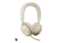 Jabra Evolve2 75 - Auricular - en oreja - Bluetooth - inalámbrico, cableado - cancelación de sonido activo - USB-C - aislamiento de ruido - beige - optimizado para UC 27599-989-898