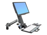 Ergotron StyleView Sit-Stand Combo Arm - Kit de montaje ( brazo articulado, montaje de guías de pared ) para pantalla LCD / teclado / ratón / escáner de código de barras ( Lift and Pivot ) - plástico, aluminio - tamaño de pantalla: hasta 24 pulgadas - interfaz de montaje: 100 x 100 mm, 75 x 75 mm 45-266-026