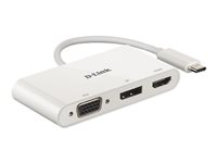 D-Link DUB-V310 - Adaptador de vídeo - USB-C macho a HD-15 (VGA), HDMI, DisplayPort hembra - 11 cm - compatibilidad con 4K DUB-V310