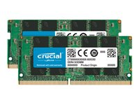 Crucial - DDR4 - kit - 64 GB: 2 x 32 GB - SO-DIMM de 260 contactos - 3200 MHz / PC4-25600 - CL22 - 1.2 V - sin búfer - no ECC CT2K32G4SFD832A