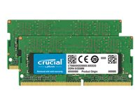 Crucial - DDR4 - kit - 8 GB: 2 x 4 GB - SO-DIMM de 260 contactos - 2666 MHz / PC4-21300 - CL19 - 1.2 V - sin búfer - no ECC CT2K4G4SFS8266