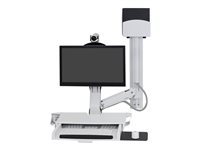 Ergotron StyleView - Kit de montaje (soporte para CPU, bandeja de teclado, montaje de monitor) - para pantalla LCD / equipo PC - soporte pequeño para CPU - aluminio, plástico de alta calidad - blanco - tamaño de pantalla: hasta 24 pulgadas 45-272-216