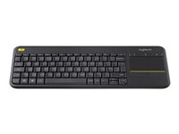 Logitech Wireless Touch Keyboard K400 Plus - Teclado - inalámbrico - 2.4 GHz - QWERTY - Internacional de EE. UU. - negro 920-007145