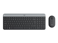 Logitech Slim Wireless Combo MK470 - Juego de teclado y ratón - inalámbrico - 2.4 GHz - Internacional de EE. UU. - grafito 920-009204