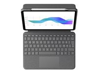 Logitech Folio Touch - Caja de teclado y folio - con panel táctil - retroiluminación - Apple Smart connector - QWERTZ - suizo - gris Oxford - para Apple 10.9-inch iPad Air (4ª generación) 920-009960