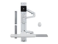 Ergotron LX Wall Mount System - Kit de montaje (brazo de pared, soporte para ratón, brazo para teclado, 2 canales de cable, reposamuñecas, guía de pared de 10", guía de pared de 34") - Tecnología patentada Constant Force - para pantalla LCD / equipo PC - blanco - tamaño de pantalla: hasta 32" 45-551-216